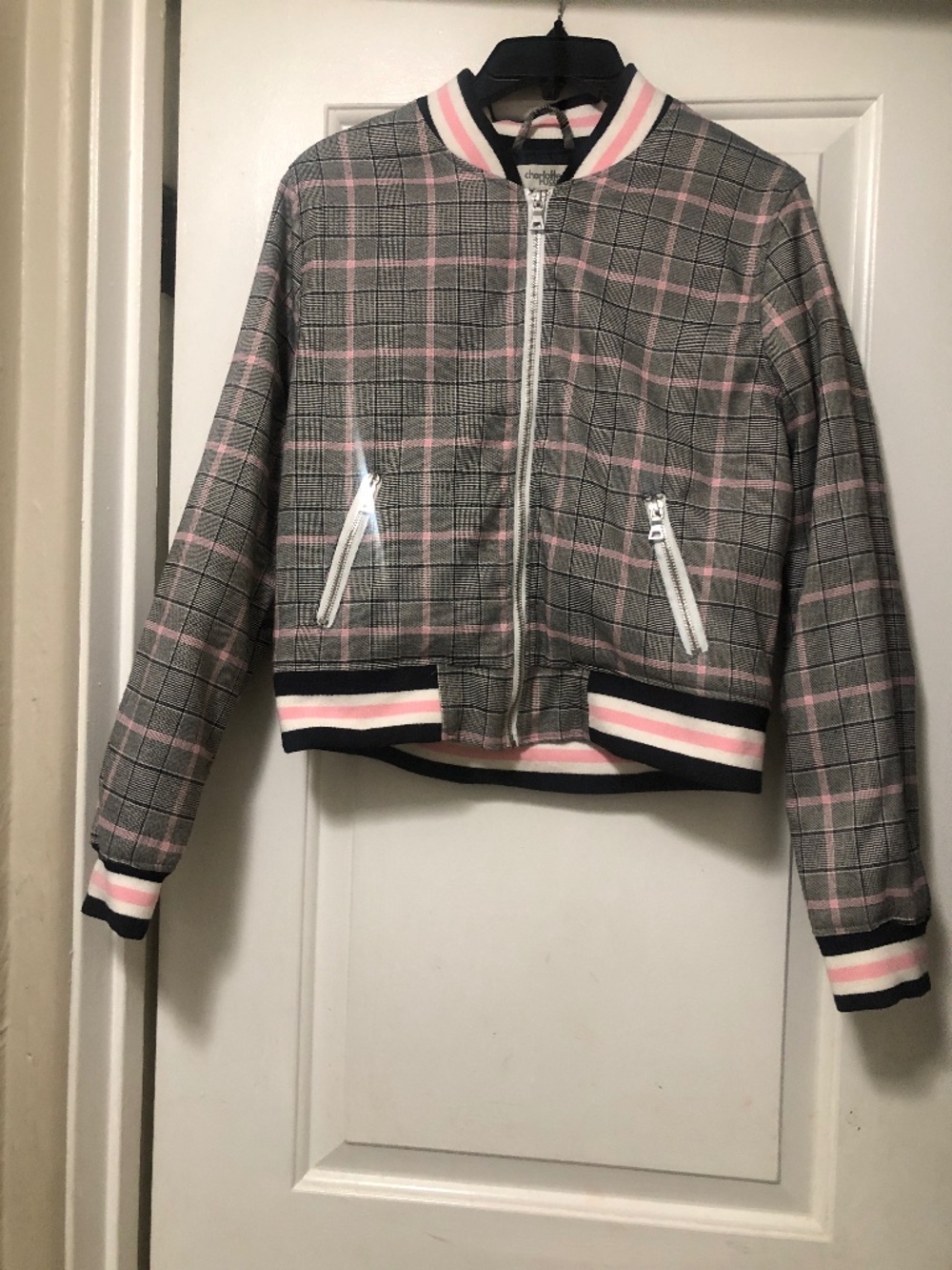 Plaid bomber jacket Charlotte Russe Size M - Picture 3 of 6